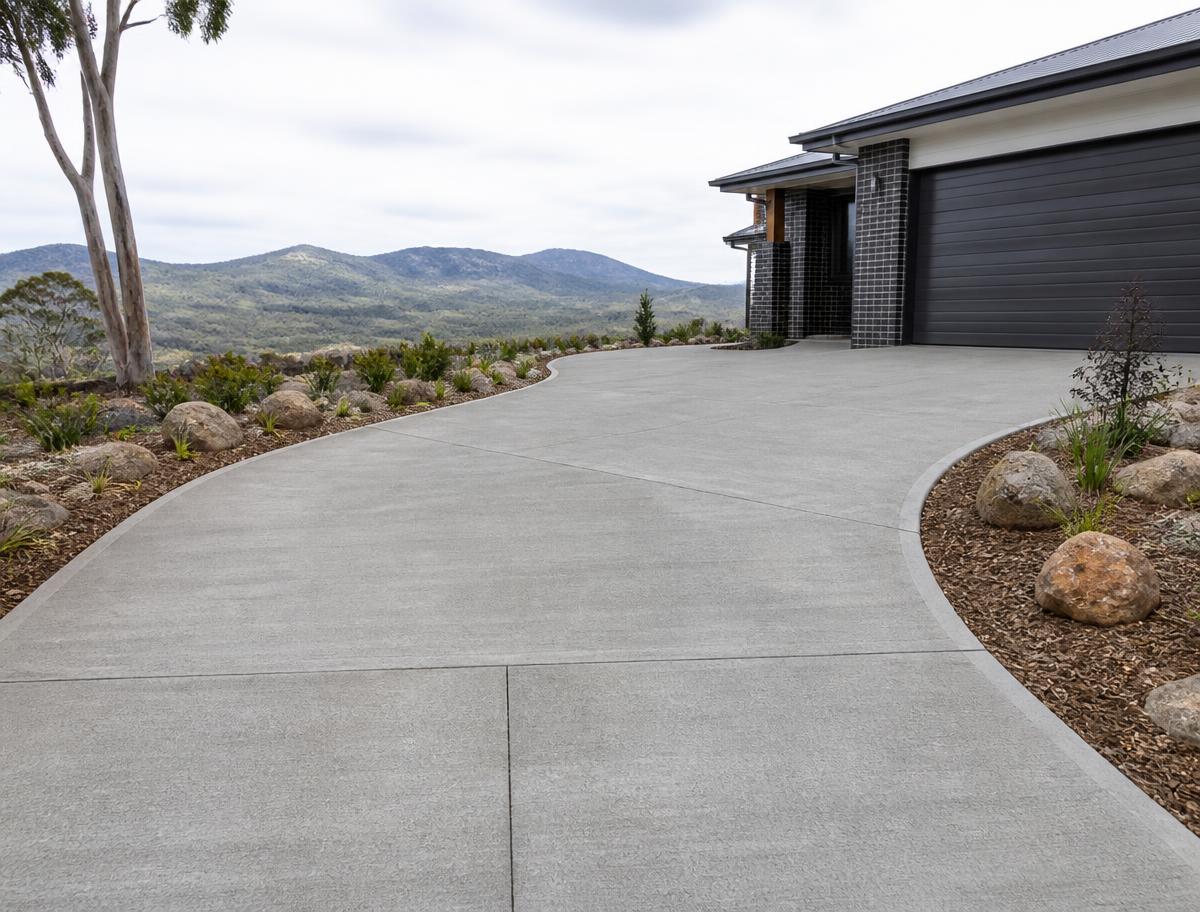 Plain concrete driveway — Kingston